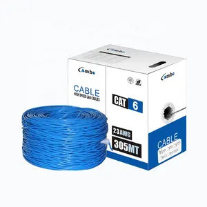 LANケーブル250MHZ 4ペア23awgCat6ケーブル305mボックスインテリアCat6CCAハイツイスト305M Cat6UTPケーブル