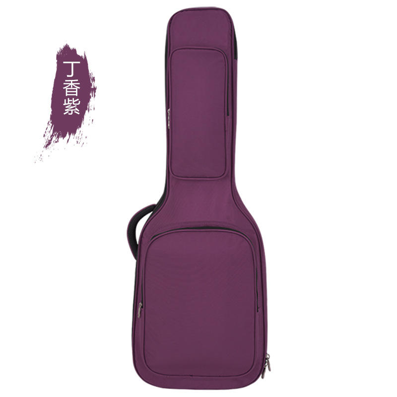 กระเป๋ากีตาร์ไฟฟ้าพร้อมซับในกำมะหยี่สีม่วง + ที่วางคอ