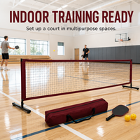 Kit de filet de pickleball portable avec filet résistant aux intempéries, tubes en acier détachables et sac de rangement pratique