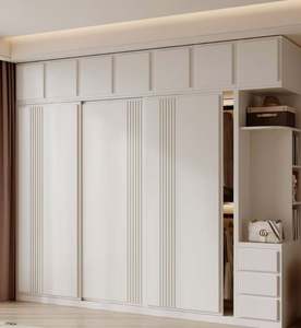 Armoire de chambre à coucher moderne à portes battantes, personnalisée, avec un grand espace de rangement écologique pour villa et vestiaire - Product Image 2