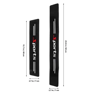 Kit 4 Peças Protetores de Soleira de Porta de Carro em Fibra de Carbono, Adesivos Antirrisco para Soleira, Adesivos Esportivos de Couro para Para-choque, Acessórios Automotivos - Product Image 5