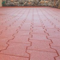 Ineinandergreifende Horse Barn Dog Bone Pavers Gummi matten fliesen in Red Garden Safety Rubber Bricks Mold Walkways
