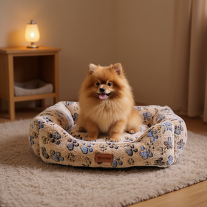 Set di Tre Pezzi in Flanella per Cuccia per Cani con Zampe Marroni per Letti per Animali Domestici - Product Image 3