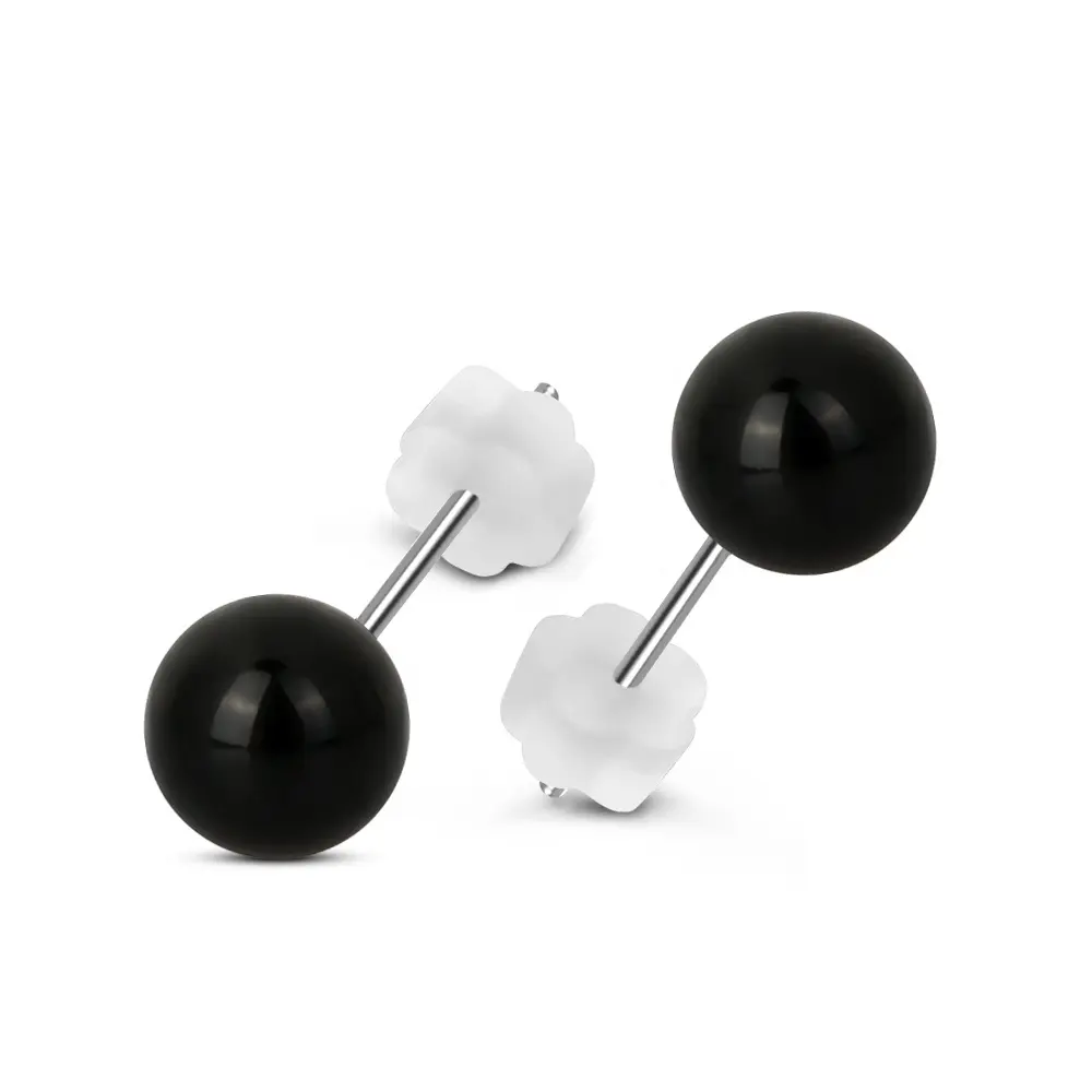 Pearl stud earring high quality stainless steel piercing jewelry factory price wholesale
