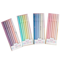 Nouvel ensemble de stylos gel en plastique Bonvada, couleurs rétro Kawaii, mignons et personnalisés, 0,5 mm, papeterie coréenne promotionnelle, couleurs macaron, 6 pièces/ensemble