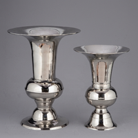 Meilleures ventes Z.M. CREATIONS Vase de table moderne en fer forgé, Urne nickelée personnalisable pour la décoration intérieure, Design côtier