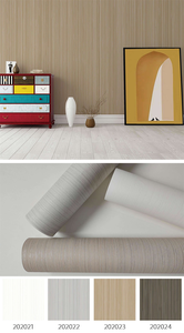 Modern basit düz 0.53*9.5 M dokunmamış duvar kağıdı oturma odası yatak odası için amerikan keten rustik mühendislik duvar kağıdı yanmaz - Product Image 5