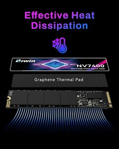 SSD interne de jeu BIWIN NV7400 1 To M.2 PCIe 4.0 x4 NVMe 2.0, 7450 Mo/s en lecture, 6500 Mo/s en écriture, TLC NAND - Product Image 4