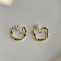 Boucles d'oreilles fantaisie Gaby, nouveau design, forme en C, boucles d'oreilles factices simples, sans trou d'oreille, bijoux non percés