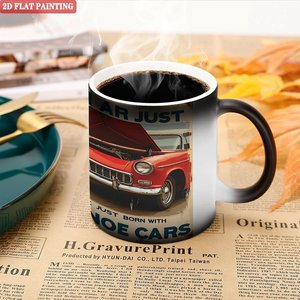 Custom Brand Logo 11oz Frosted Black Ceramic Color Changing Mug Heat Activated Smart <b>Drinkware</b> - Product Image 5
