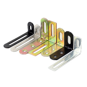 Supports d'angle réglables à 90 degrés, support de fixation à angle droit avec trous longs pour support d'étagère de placard, en acier laminé à froid - Product Image 1