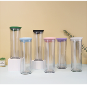 Nouvelle tasse minimaliste d'intérieur pour la maison, double paroi isolée, avec infuseur à paille, corps droit, bouchon à vis, 710 ml, pour boire <span class=keywords><strong>de</strong></span> l'<span class=keywords><strong>eau</strong></span> - Product Image 1