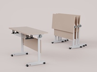 Table de bureau moderne et durable en bois, pivotante, modulable, multifonctionnelle, avec chaise de conférence et de formation pliable intégrée, facile à assembler