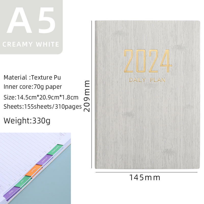 Creative Time Management High Quality Organizer Notebook Pop New 2024 A5 Diary Daily Planner with Small MOQ