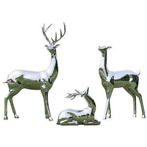 Europe And America Stainless Steel Deer Sculpture 800mm L Mirror Finish Artistic Garden Office Decoration - Product Image 5