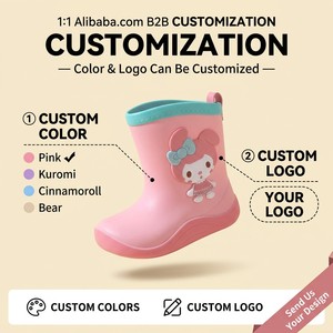 Nuevas Botas de Lluvia Impermeables para Niñas Pequeñas, con Suela Antideslizante de Panal y Ribete de Cuero, Ideales para Jugar en Charcos al Aire Libre - Product Image 2