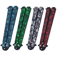 Couteau papillon d'entraînement portable CSGO Balisong, couteau papillon transformable en acier allié, couteaux pliables pour l'entraînement, jeux de plein air