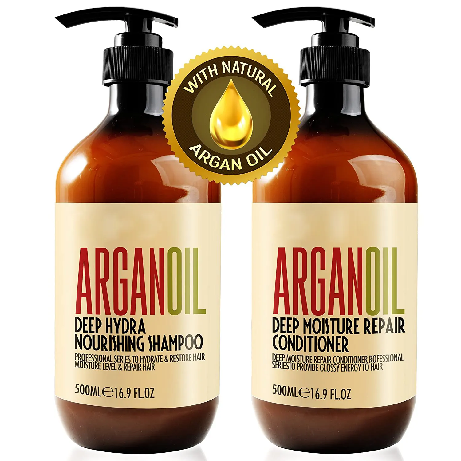 Private Label Healthy Natural Organic Argan Oil Hair Care Set Shampoo And Conditioner Cream Oil Set