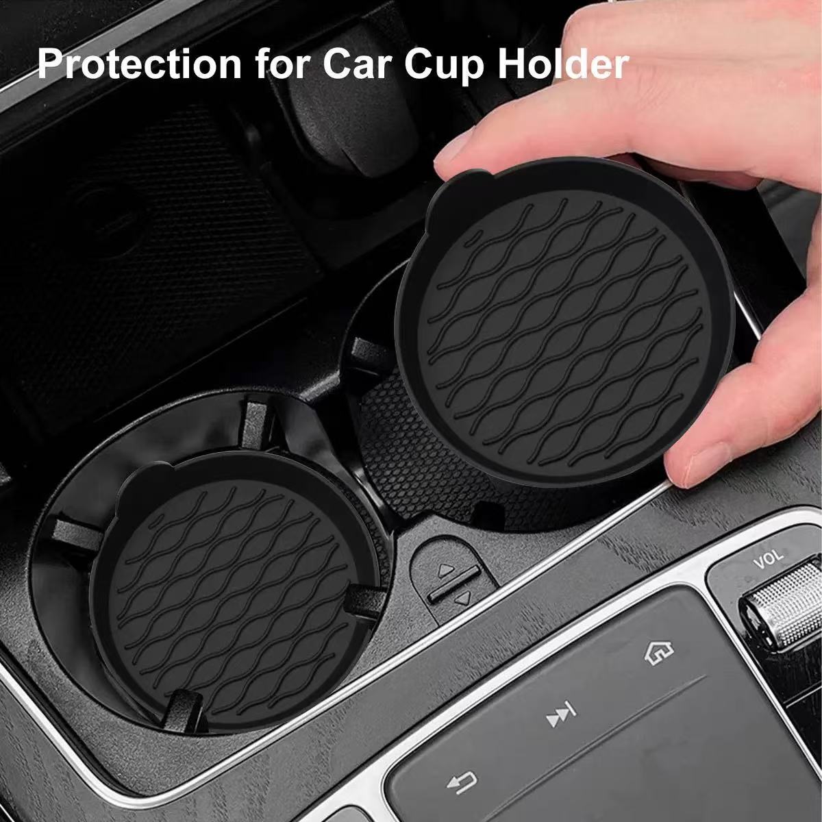 Custom Anti-Slip Silicone Car Cup Holder Liner - YOY Model YY-S1064 Waterproof Coaster Mat