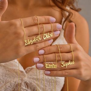 Tendencias 2025, Collar Moderno y Único de Acero Inoxidable 316L con Baño de Oro de 18K, Personalizado con Nombre y Letras, para Mujer - Product Image 2