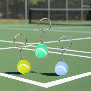 Porte-clés de balle de tennis promotionnel en gros, logo personnalisé imprimé, cadeau sportif, commande en gros, cadeau publicitaire pour événement d'entreprise - Product Image 1