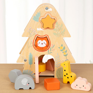 Jouets pour bébés de 1 à 3 ans, jouets éducatifs en bois pour l'<span class=keywords><strong>apprentissage</strong></span> précoce, grande maison d'<span class=keywords><strong>apprentissage</strong></span>, blocs d'animaux, puzzle de formes assorties - Product Image 3