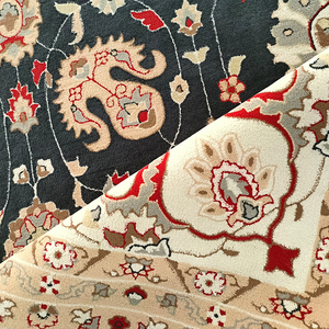 Tapis de luxe 100% laine de Nouvelle-Zélande, fait main, tufté à la main, imprimé, écologique, motifs floraux persans, style oriental - Product Image 4