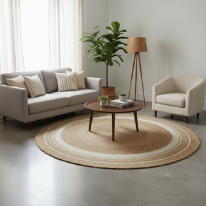 Alfombras Modernas Clásicas con Diseño Floral, Tejidas a Máquina, de Yute, Planas, Ecológicas, Antibacterianas, Antideslizantes, Elegantes para Sala de Estar - Product Image 3