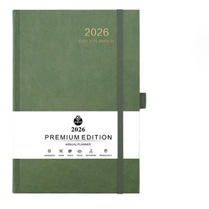 Agenda 2026 en cuir, reliure cousue, format A5, calendrier d'efficacité, livre de stock, agenda anglais transfrontalier, personnalisation - Product Image 5