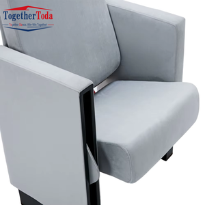 Chaise moderne personnalisée haut de gamme en bois et tissu, multi-usages, pour école, théâtre, église, cinéma, avec tablette d'écriture - Product Image 5