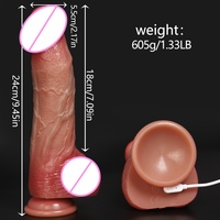 Vibromasseur réaliste à piston haute performance 24 cm. Vente en gros B2B : Figurine thermique SexTech proportionnelle pour adultes