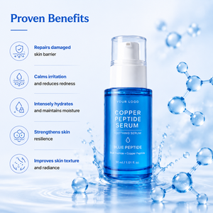 Suero Facial de Cobre Azul al por Mayor con Tripéptido-1 de Cobre y Pantenol para una Apariencia de Piel Saludable - Product Image 3