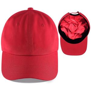Gorra de Béisbol de Algodón al por Mayor de 6 Paneles con Forro de Satén y Seda que Ayuda a Prevenir el Frizz y la Rotura, Gorra Deportiva Ajustable para Mujer, Regalo - Product Image 1