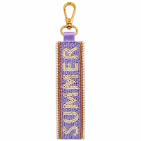 Porte-clés d'été fait main Sstringz avec perles et lettres acryliques colorées pour femme, accessoire de mode, cadeau personnalisé pour breloque de sac