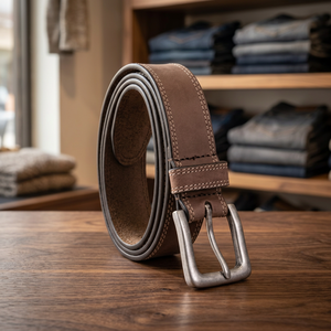 Cinturón de Cuero Vacuno de Lujo para Hombre, Diseño Clásico Vintage, Hebilla de Aleación, Transpirable, Moldeado en una Sola Pieza, Venta Caliente - Product Image 2
