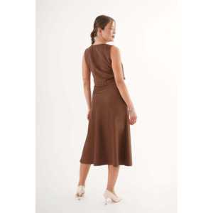Ensemble court en daim suédé marron de qualité supérieure pour femme, taille XS, 2 pièces (haut et jupe-veste) pour l'été – Vente en gros - Product Image 1