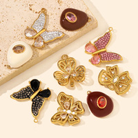 Nouveau Pendentif Papillon Trèfle à Quatre Feuilles en Acier Inoxydable Incrusté de Diamants Personnalisable 2026 pour Fabrication de Bijoux Colliers Accessoires Vente en Gros