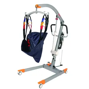 Kursi Transfer elektrik pasien, dengan roda mesin pemindah medis dengan mode Toilet untuk orang tua cacat dengan kap