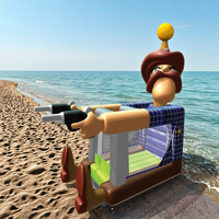 Vente en gros de nouveau design de maison de saut gonflable en PVC avec cowboy pour l'extérieur avec ventilateur pour enfants