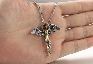 남성 패션 락 목걸이 펑크 스테인레스 스틸 칼 목걸이 남성 - Product Image 5