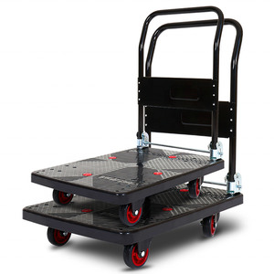 Carretilla de Mano Resistente, Plataforma de Transporte para Almacén, Carretilla de 4 Ruedas - Product Image 2