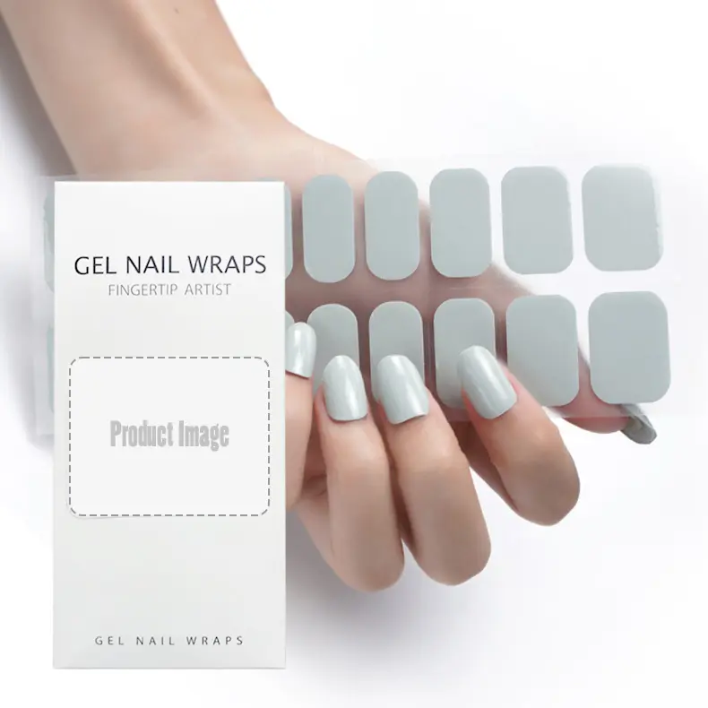 Hot Selling Korean Style Custom Package Gel Nail Polish Wraps Custom Nail Stickers 16 Uv Semi Cured Nail Strips Machine DIY