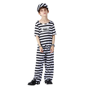 ชุดคอสตูมนักโทษฮาโลวีนสำหรับ DX-B002009ชุดลายทางแบบคลาสสิก - Product Image 4