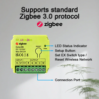 Contrôleur de gradation pour bande LED Bilihondim Zigbee RGB CW 1 canal 200W 12V/24V sans fil 30m, contrôle de température de couleur facile