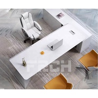 Haute qualité personnalisé blanc haute brillance moderne exécutif ordinateur Table d'écriture bureau