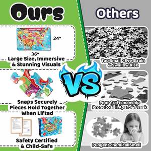 Grand puzzle géographique des États-Unis de 46 pièces (91x61 cm) pour enfants, avec paysage <span class=keywords><strong>et</strong></span> culture, puzzle de plan du sol des États-Unis, puzzle de carte des États-Unis - Product Image 3