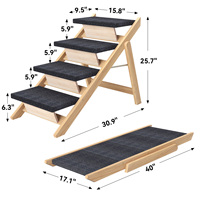 ZMaker 2/3/4 étapes escaliers pour chiens en bois rampe pliable pour animaux de compagnie 2-en-1 escaliers pour animaux de compagnie escaliers pour chiens portables jusqu'à 110 livres