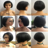 Perruques Bob Courtes Pixie à Lacet Frontal Cheveux Vierge Perruque Toupet Cheveux Humains Pixie Courte Perruque Complète en Lacet Cheveux Indiens Lisses