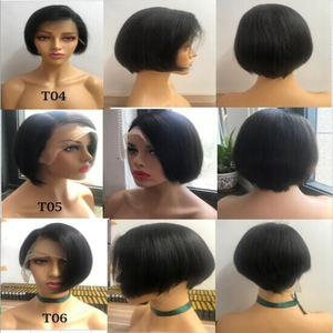 شعر مستعار بدانتيل أمامي بوب شعر مستعار بقصة بيكسي قصير قصير قصير شعر مستعار بدانتيل سويسري هندي مستقيم - Product Image 6