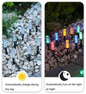 Luces solares de jardín Luces de cadena de palo de burbujas decorativas al aire libre para luces solares de césped de tierra de paisaje - Product Image 5